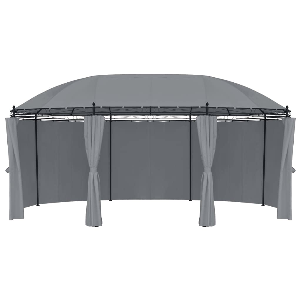 Gazebo with Curtains, Party Tent, Canopy Tent, 204.7"x137.4"x100.4" Anthracite S6570