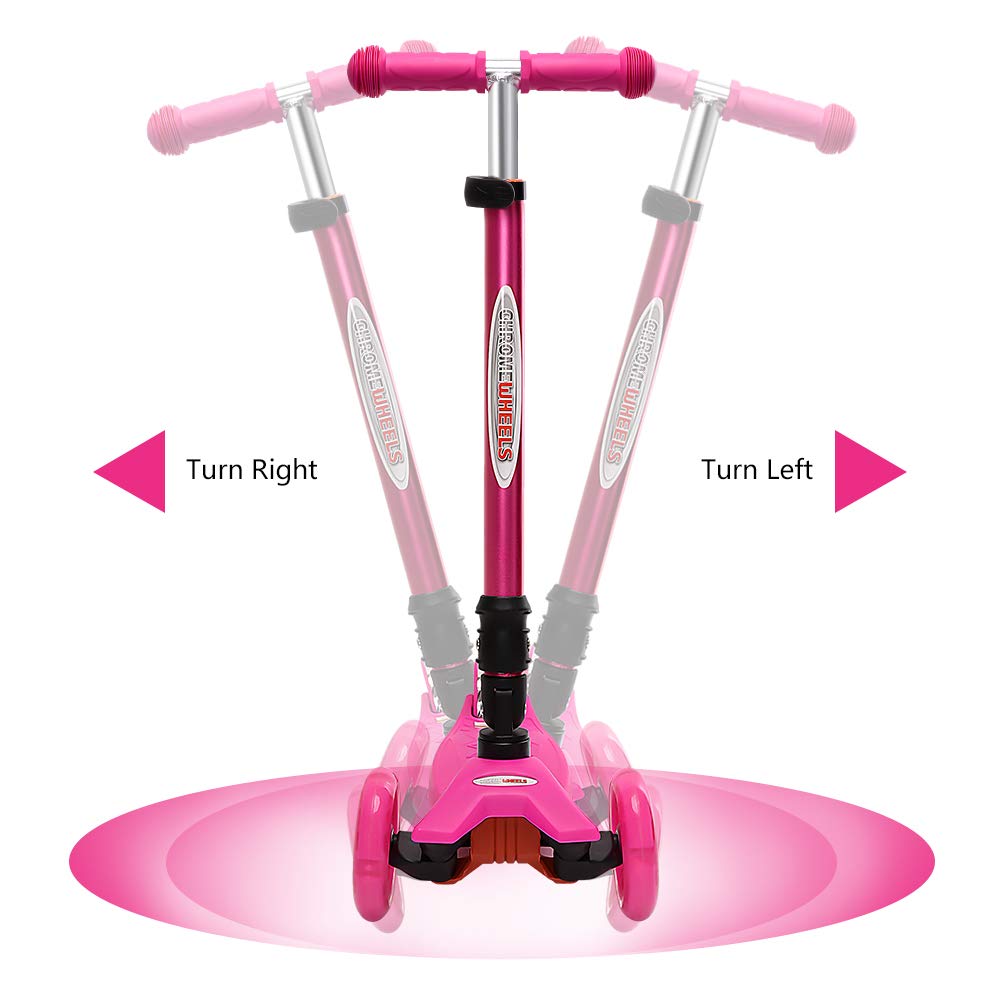 Foldable 3 Wheel Kick Scooter with LED Light Up Wheels G750
