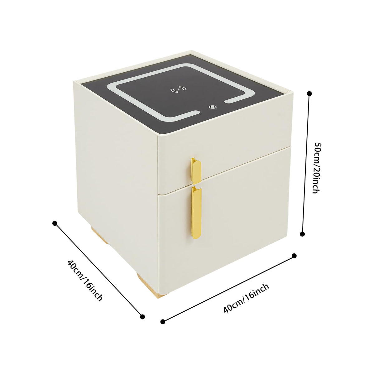 Smart Nightstand with Drawer and Safe, Wireless Charging, LED, USB Z647057