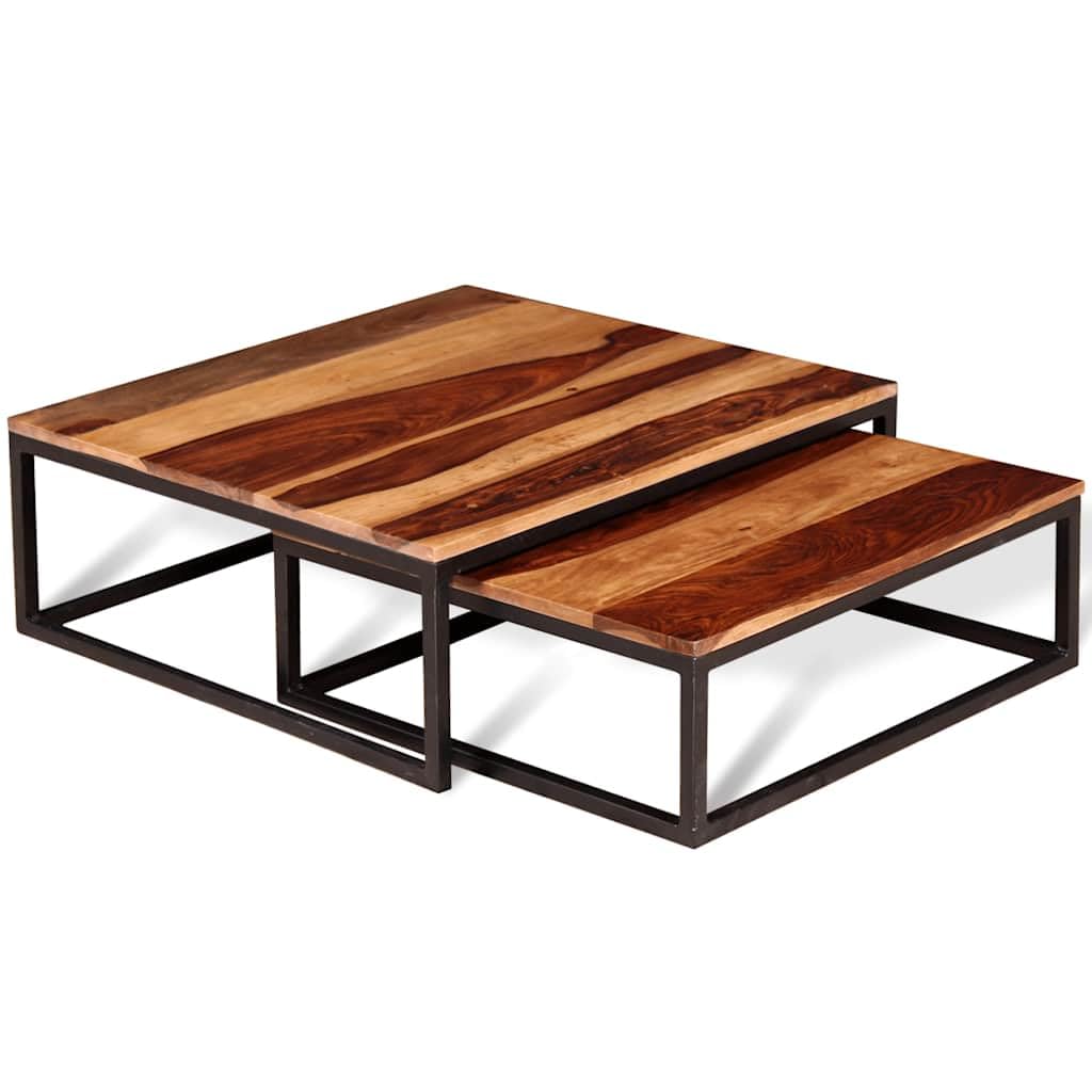 Solid Sheesham Wood Nesting Coffee Table Set I840