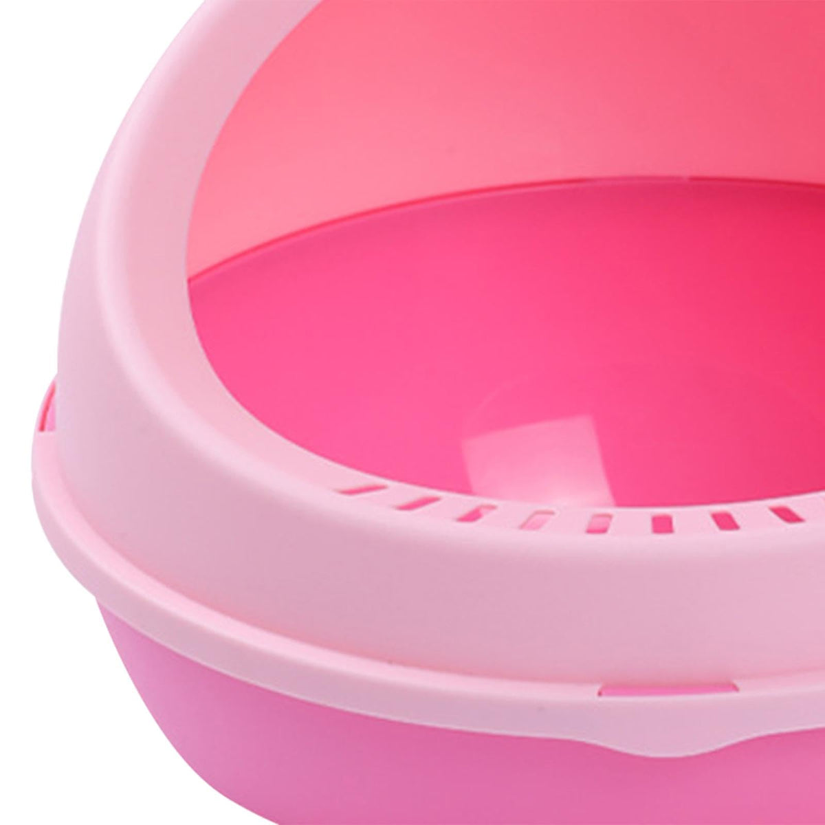 Semi Enclosed Cat Litter Tray Pink Z875