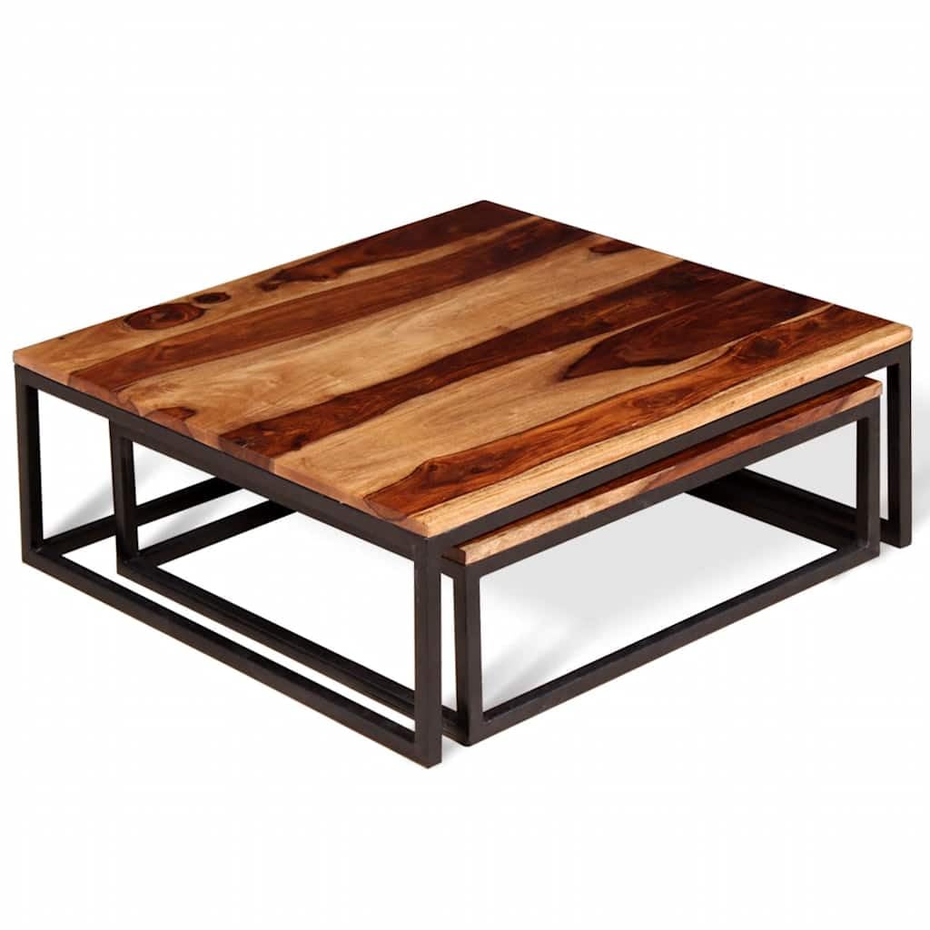 Solid Sheesham Wood Nesting Coffee Table Set I840