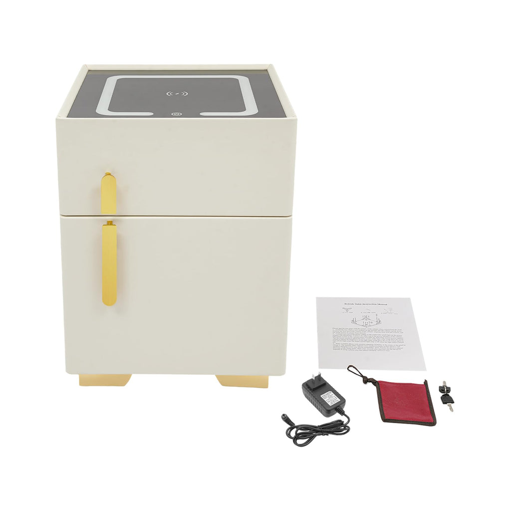Smart Nightstand with Drawer and Safe, Wireless Charging, LED, USB Z647057
