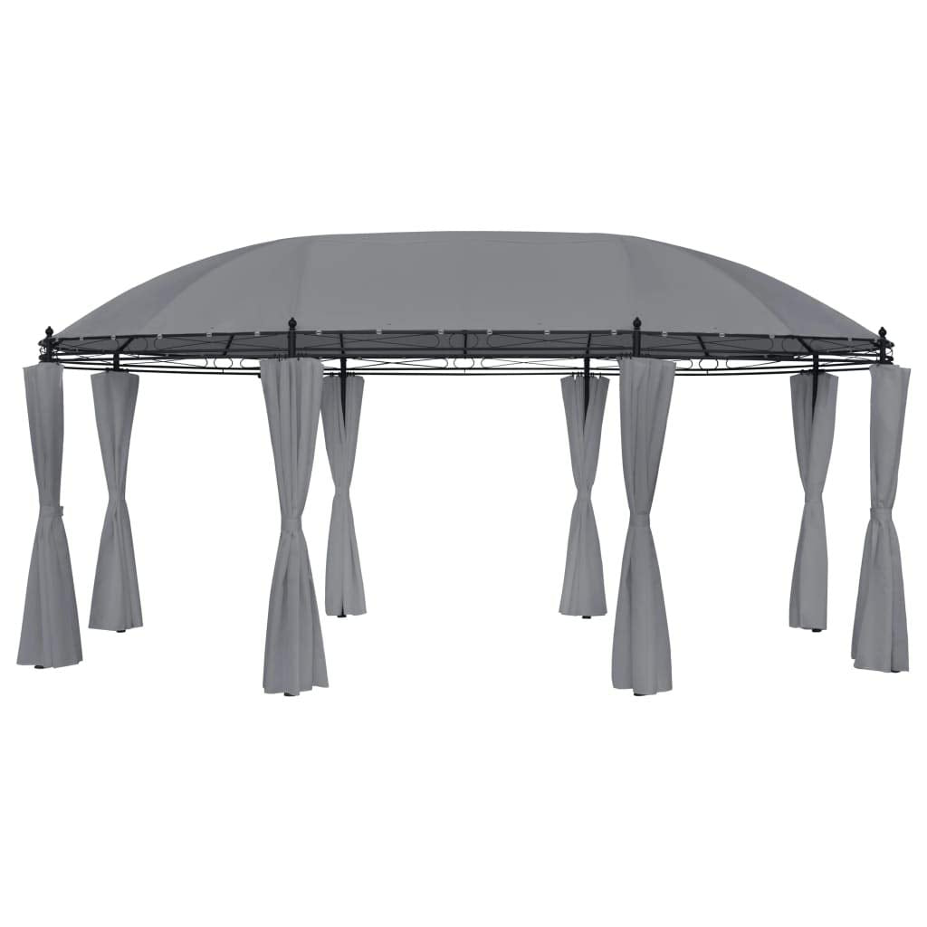 Gazebo with Curtains, Party Tent, Canopy Tent, 204.7"x137.4"x100.4" Anthracite S6570