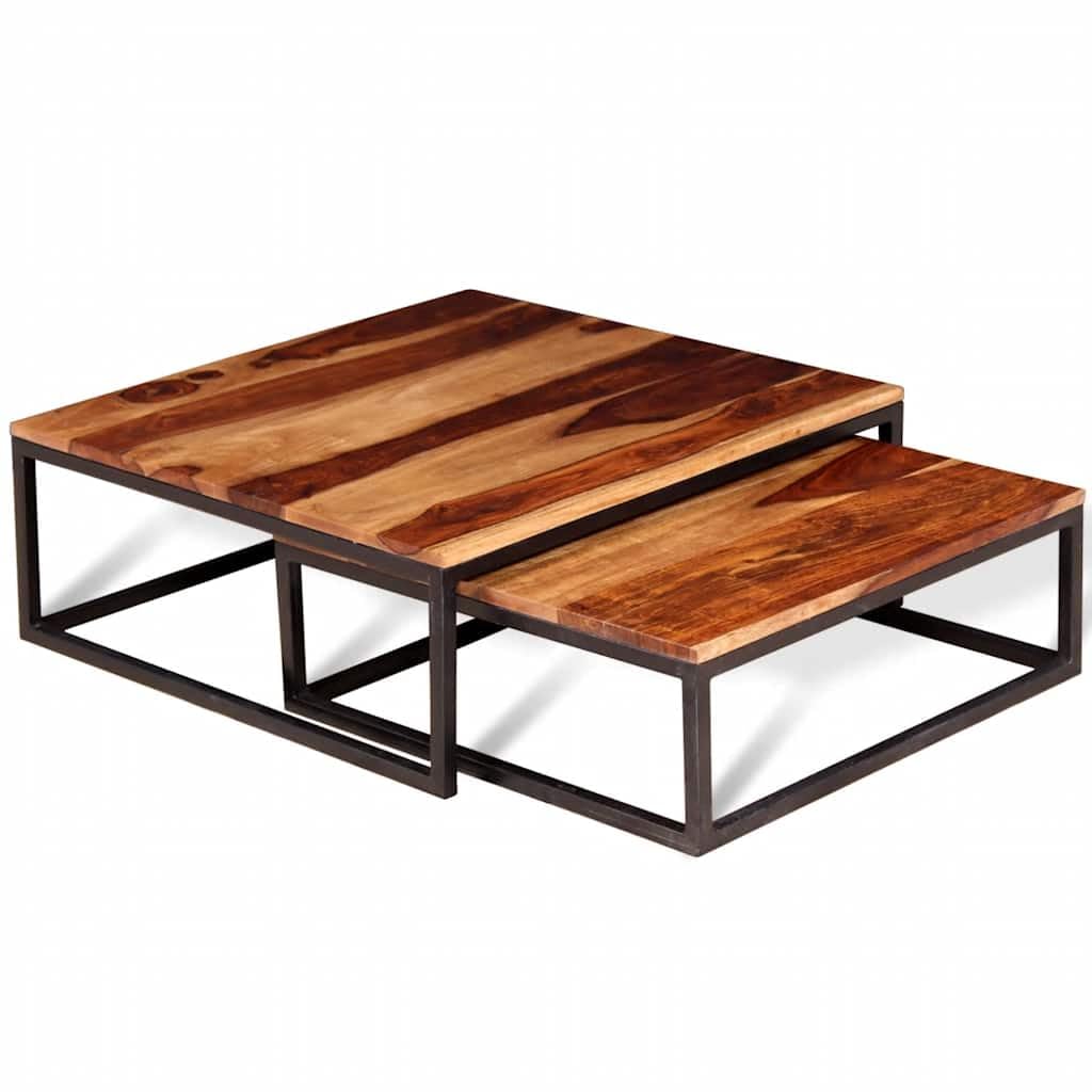 Solid Sheesham Wood Nesting Coffee Table Set I840