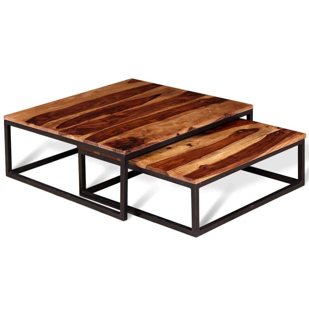 Solid Sheesham Wood Nesting Coffee Table Set I840