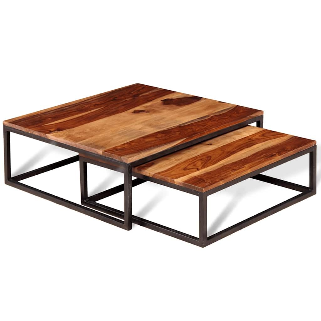Solid Sheesham Wood Nesting Coffee Table Set I840