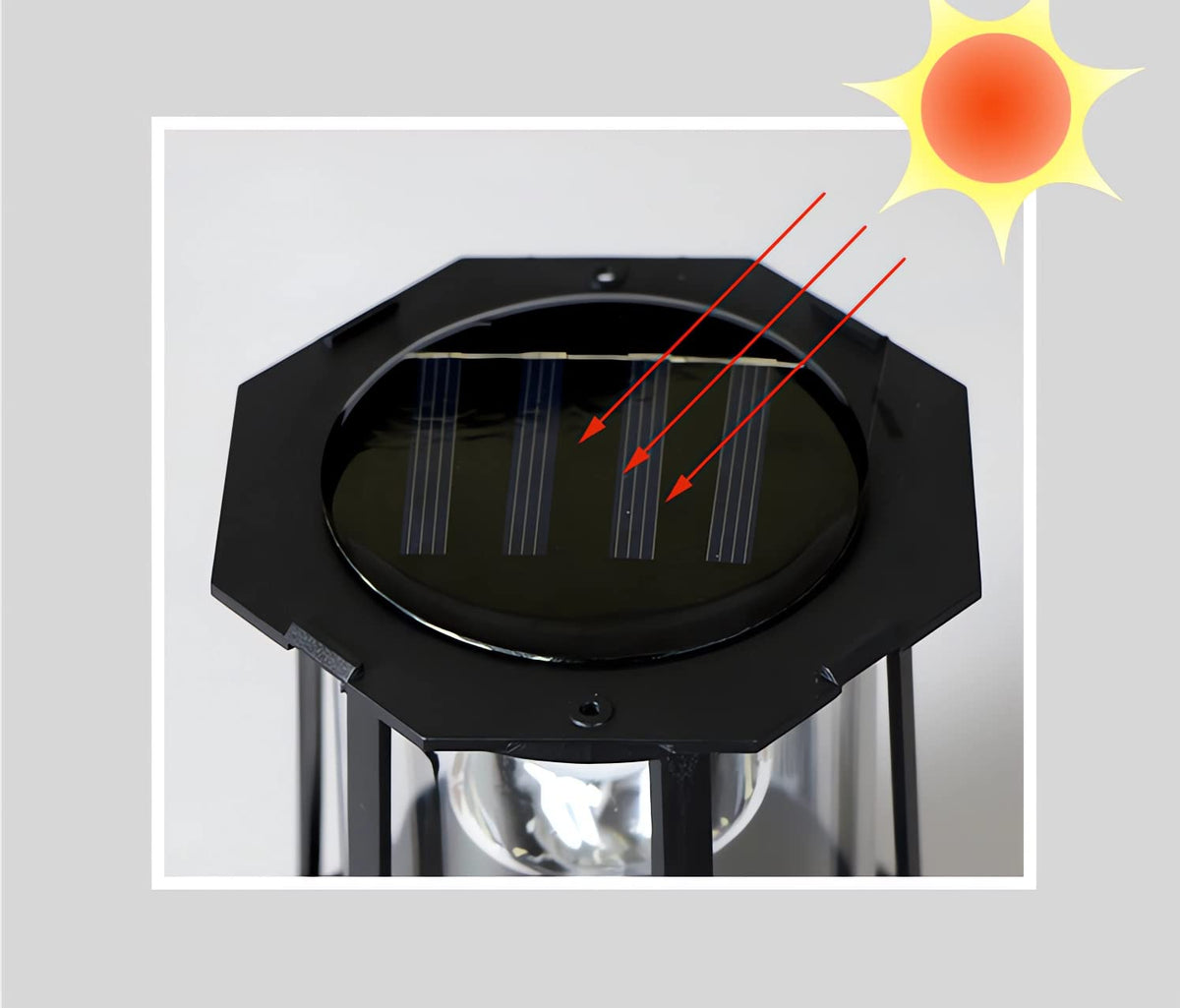 Black Solar Rotating Lighthouse Lamp E5739