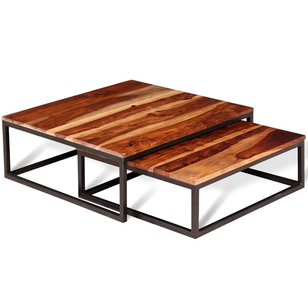 Solid Sheesham Wood Nesting Coffee Table Set I840
