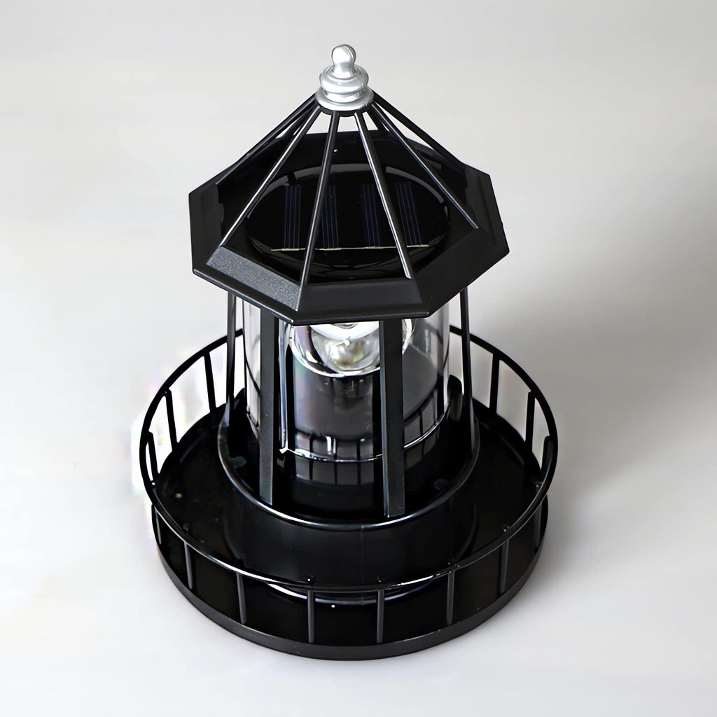 Black Solar Rotating Lighthouse Lamp E5739