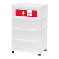 4 Drawer White Storage Cart with Wheels L28616