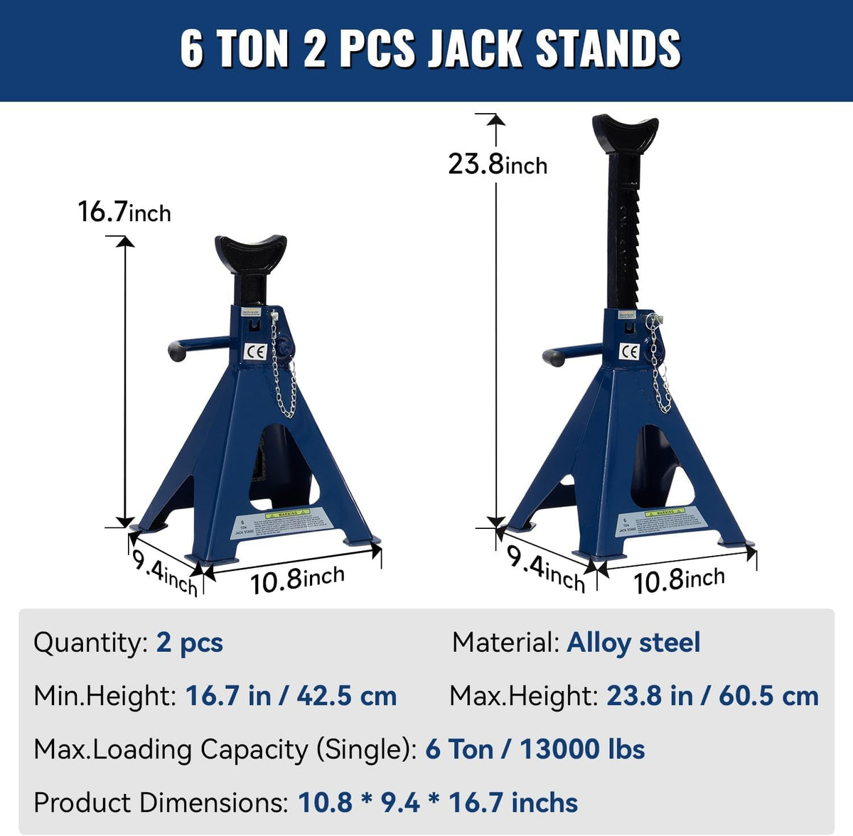 3 Ton Floor Jack & 6 Ton Jack Stands J471387