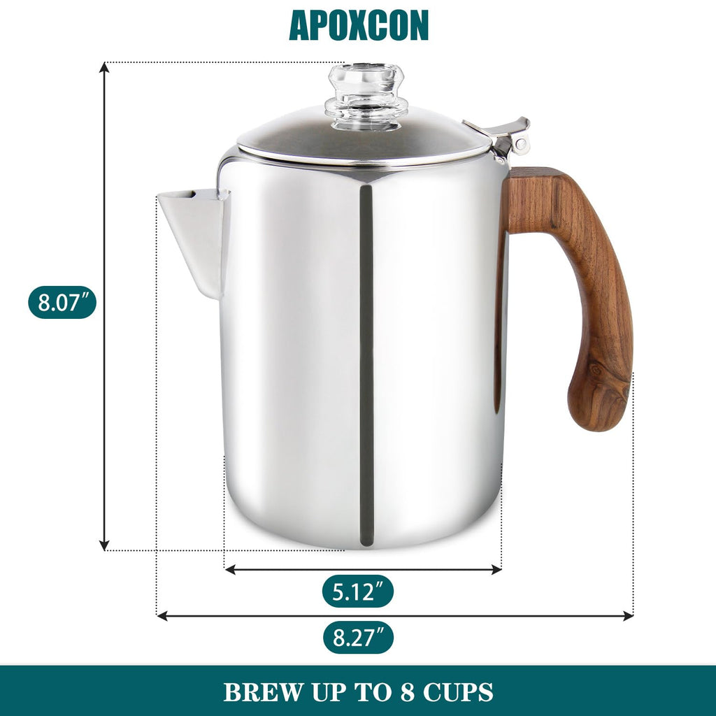 Coffee Percolator Pot Stainless Steel 8 Cup J2316