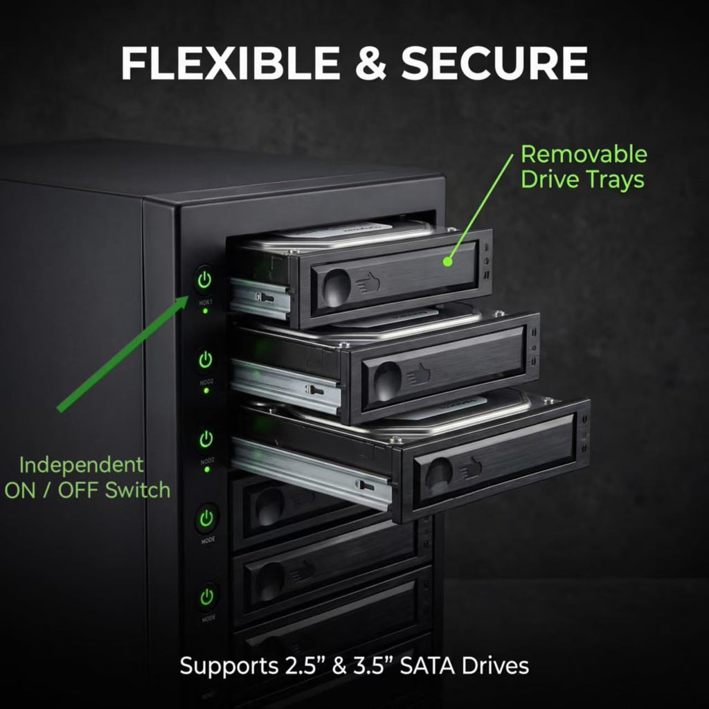 USB 4.0 40Gbps Type-C 8 Bay 2.5 Inch and 3.5 Inch SATA Hard Drive Enclosure D296668