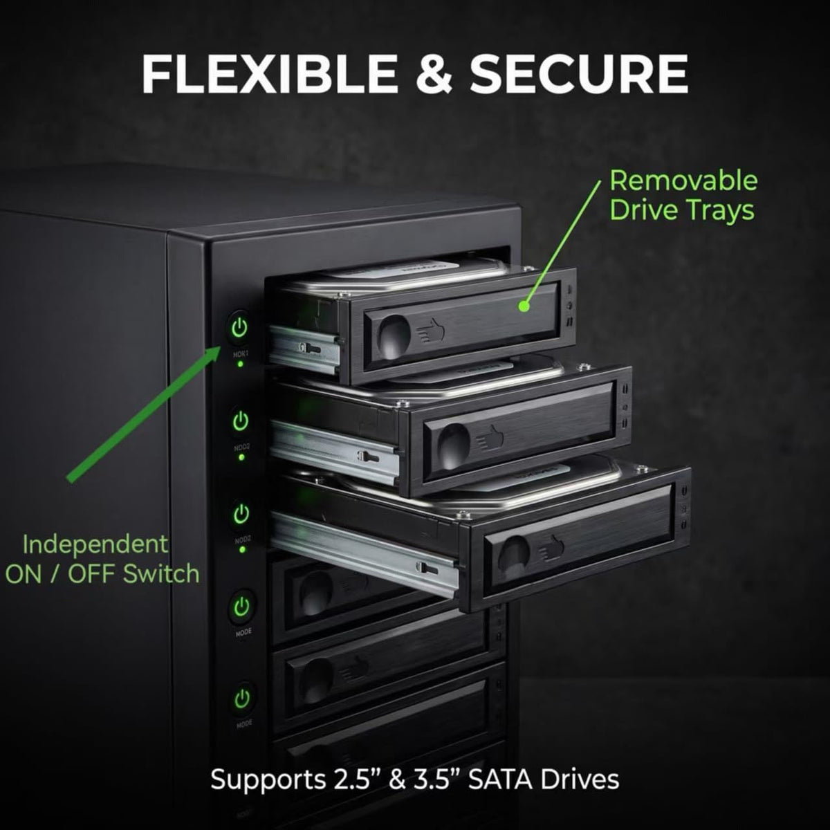 USB 4.0 40Gbps Type-C 8 Bay 2.5 Inch and 3.5 Inch SATA Hard Drive Enclosure D296668