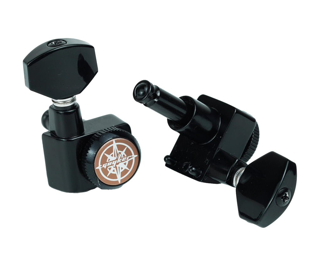 6 In-line Locking Guitar Tuners Black C88565