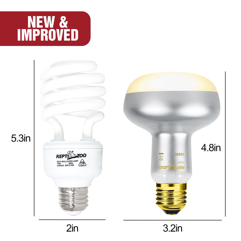 100W Basking Spot Light & 26W UVA UVB Bulb Combo Pack P793343
