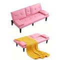 67" Convertible Futon Sofa Bed with 2 Cup Holders U1128