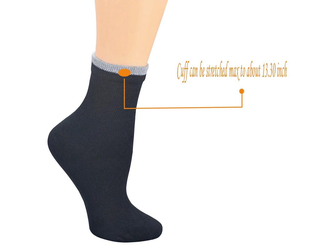 6 Pairs Bamboo Rayon Breathable Quarter Socks with Seamless Toe R9938