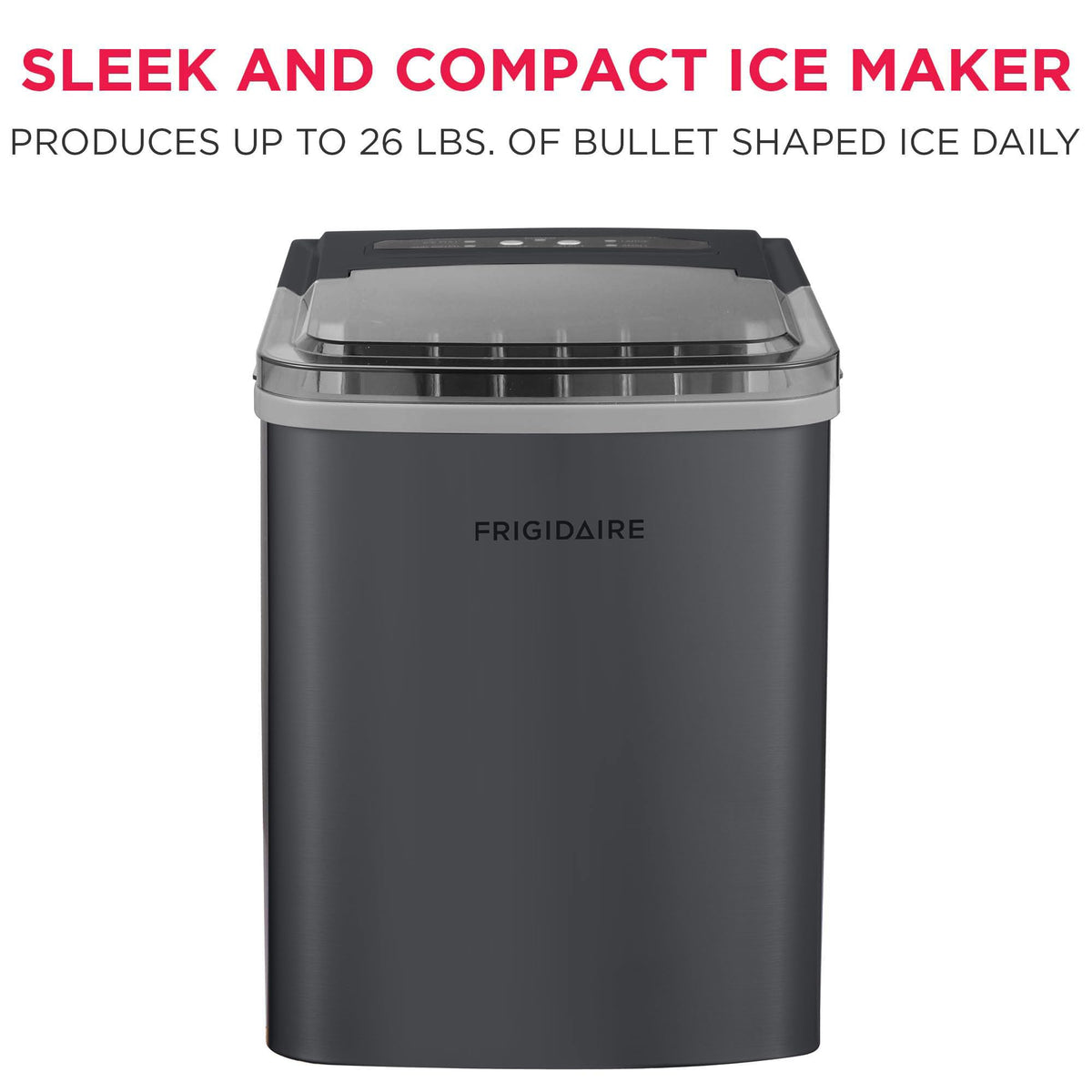Portable 26 lb per Day Bullet Ice Maker Machine Black Stainless Steel M5357