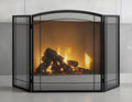 3 Panel 48" W x 29" H Foldable Wrought Metal Decorative Mesh Fireplace Screen O889
