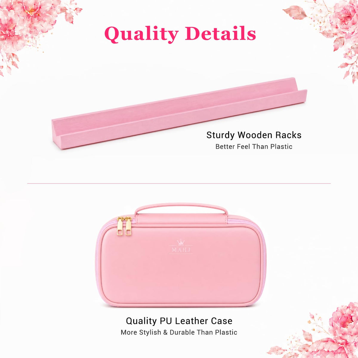Pink Mini Travel Mahjong Tile Set with Racks and Bag M304