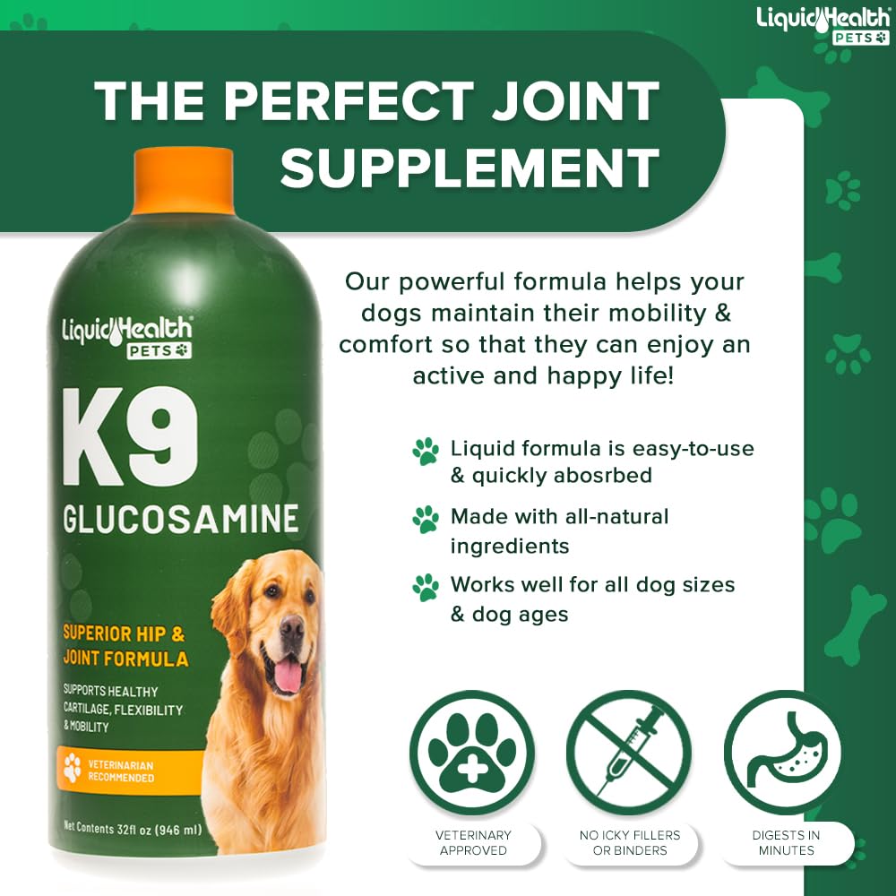 Liquid Glucosamine for Dogs with Chondroitin MSM Hyaluronic Acid 2 Pack Q167