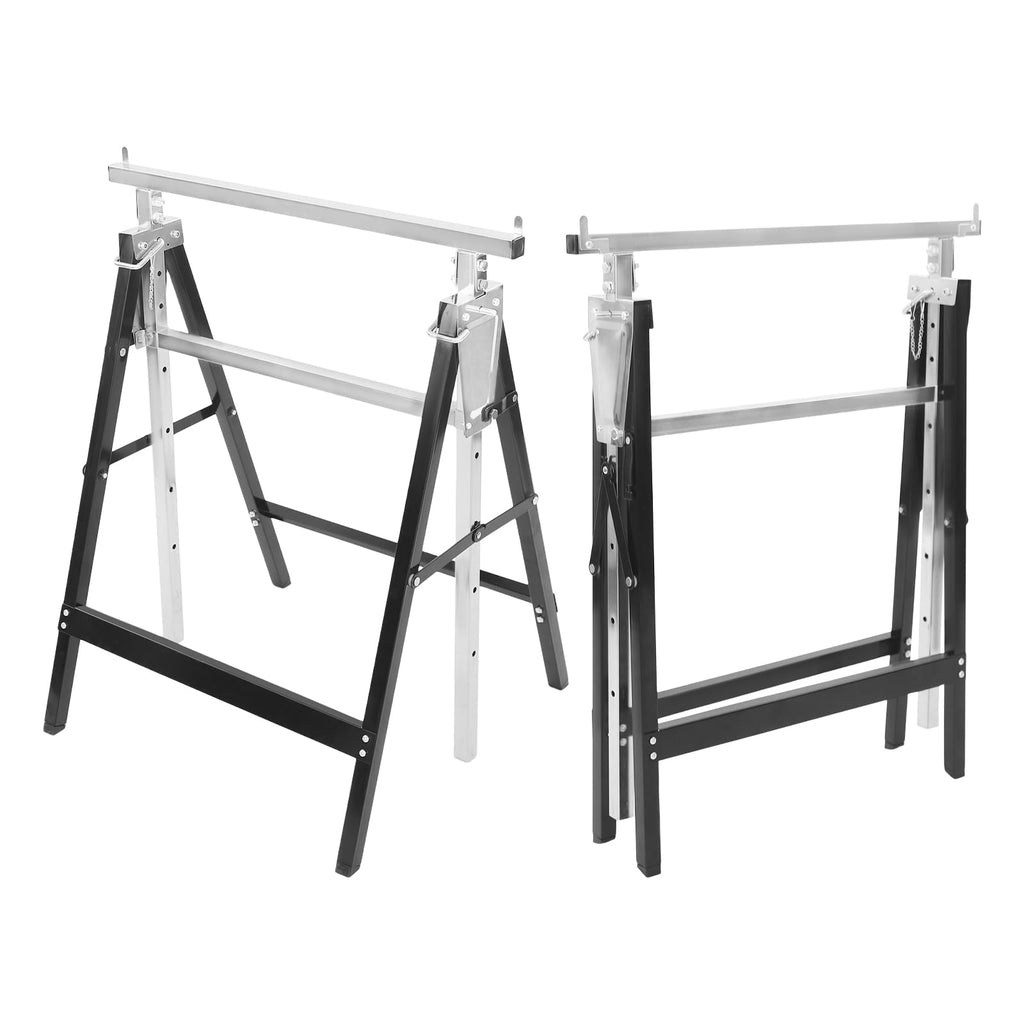 Foldable Steel 2 Pack Adjustable Height Saw Horses T985