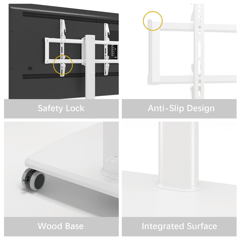 White Rolling TV Stand M733336
