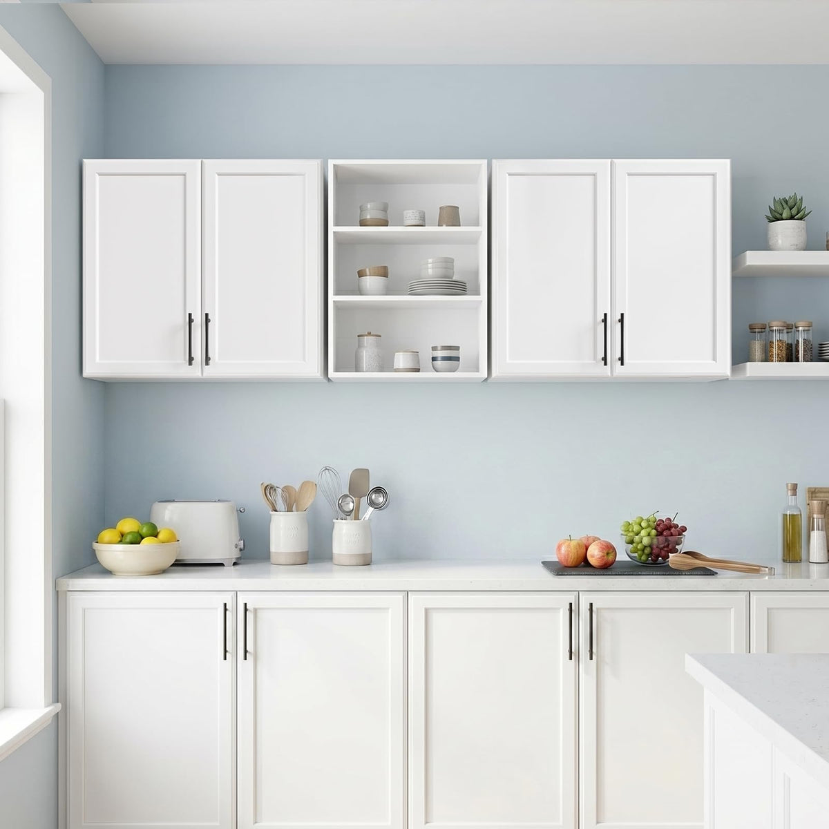 62.8" W Wall Mounted Laundry Cabinets with Adjustable Shelf G972752