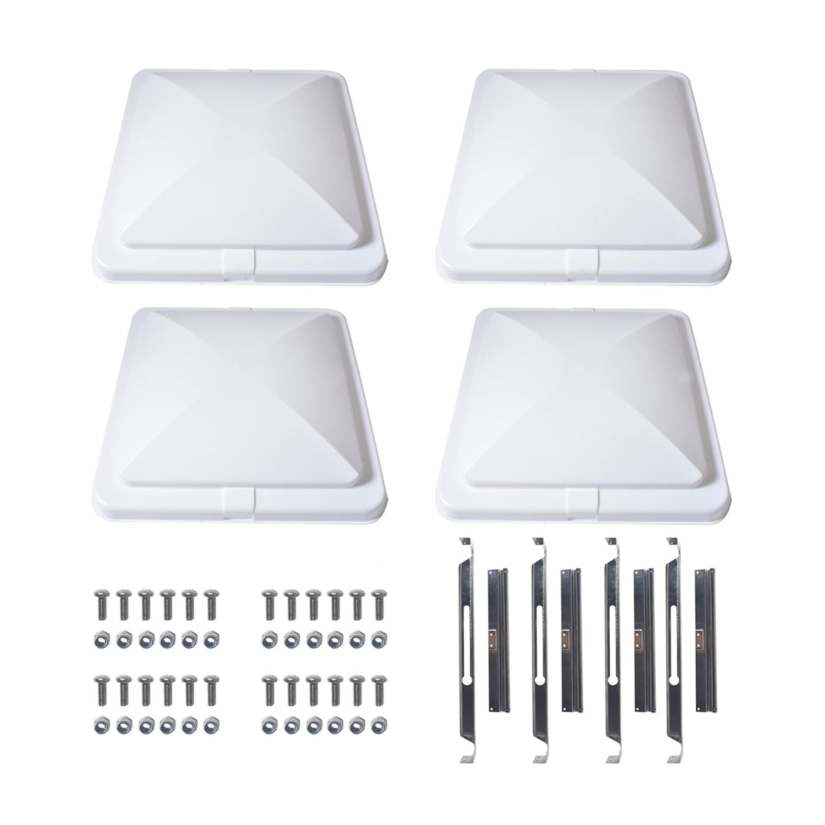 4 Pack 14 x 14 White RV Roof Vent Cover S6545