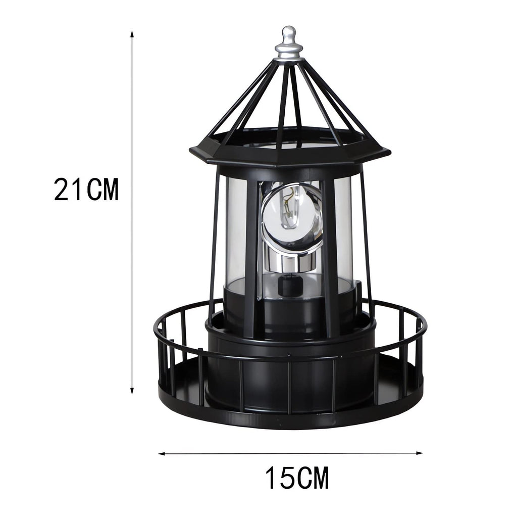 Black Solar Rotating Lighthouse Lamp E5739