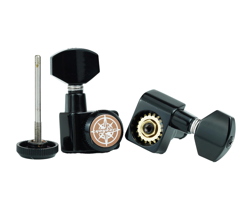 6 In-line Locking Guitar Tuners Black C88565