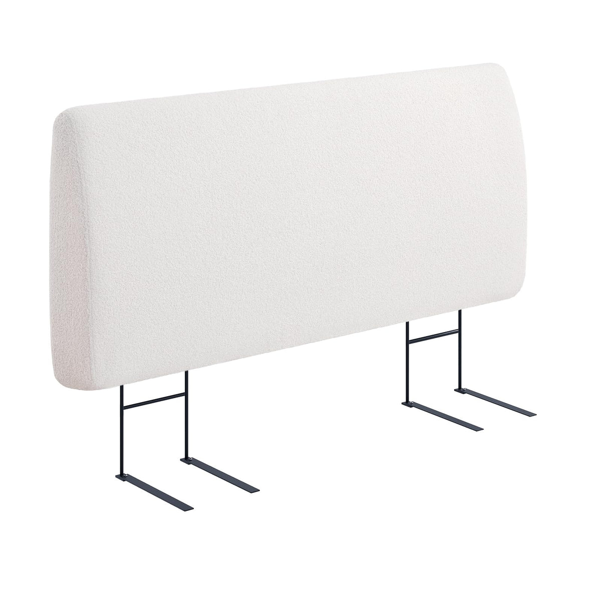 4.7" Upholstered Queen Size Headboard Teddy Velvet Beige D50596