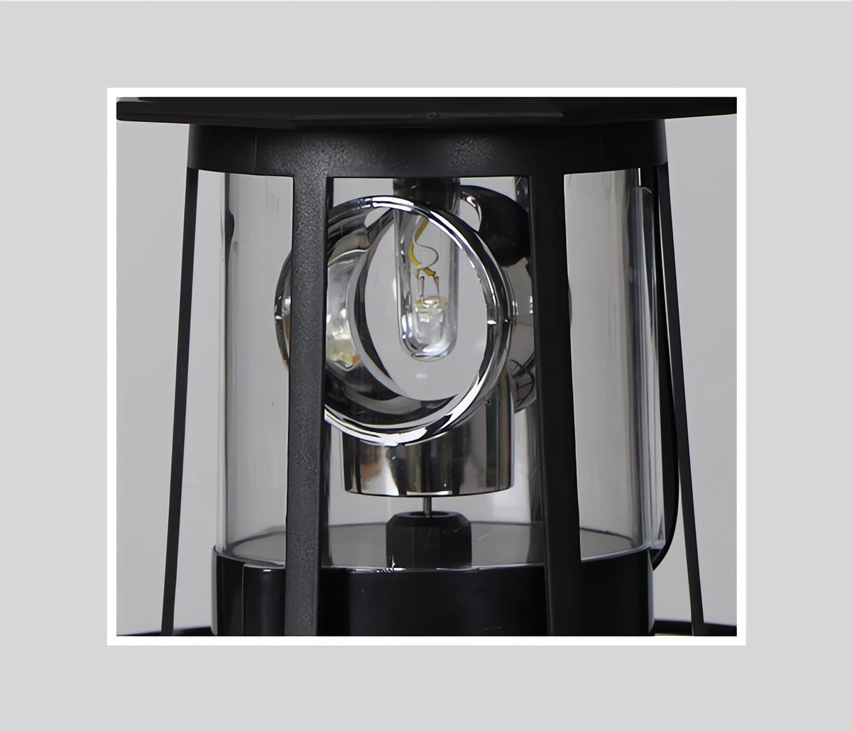 Black Solar Rotating Lighthouse Lamp E5739