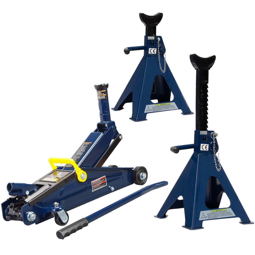 3 Ton Floor Jack & 6 Ton Jack Stands J471387