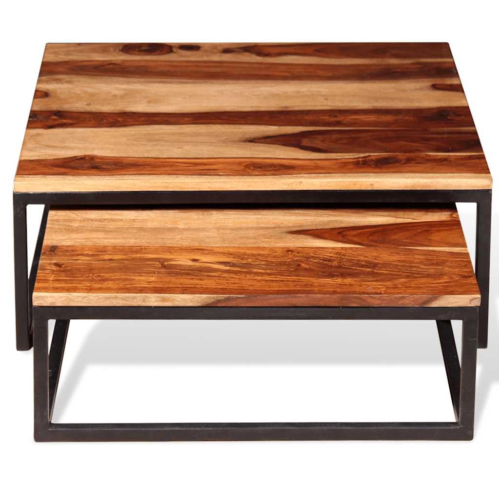 Solid Sheesham Wood Nesting Coffee Table Set I840