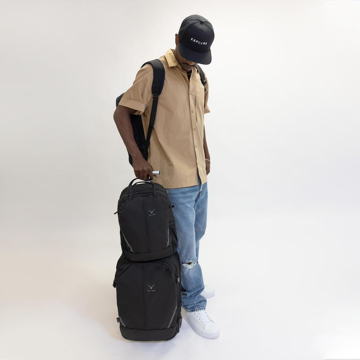 Rolling Backpack with Wheels 43L with Personal Item Bag L7679