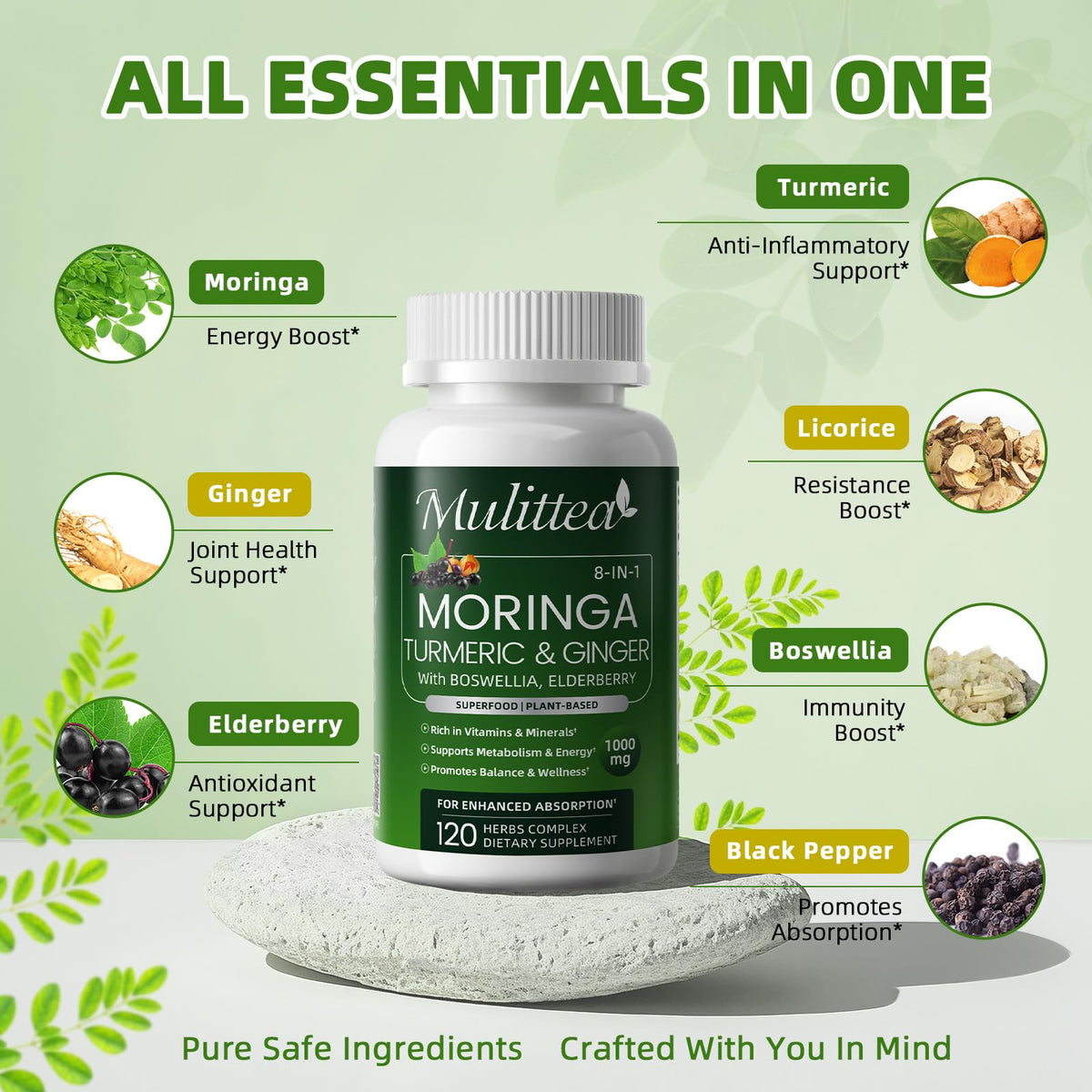 Moringa Capsules 1000mg with Ashwagandha & Turmeric X447909