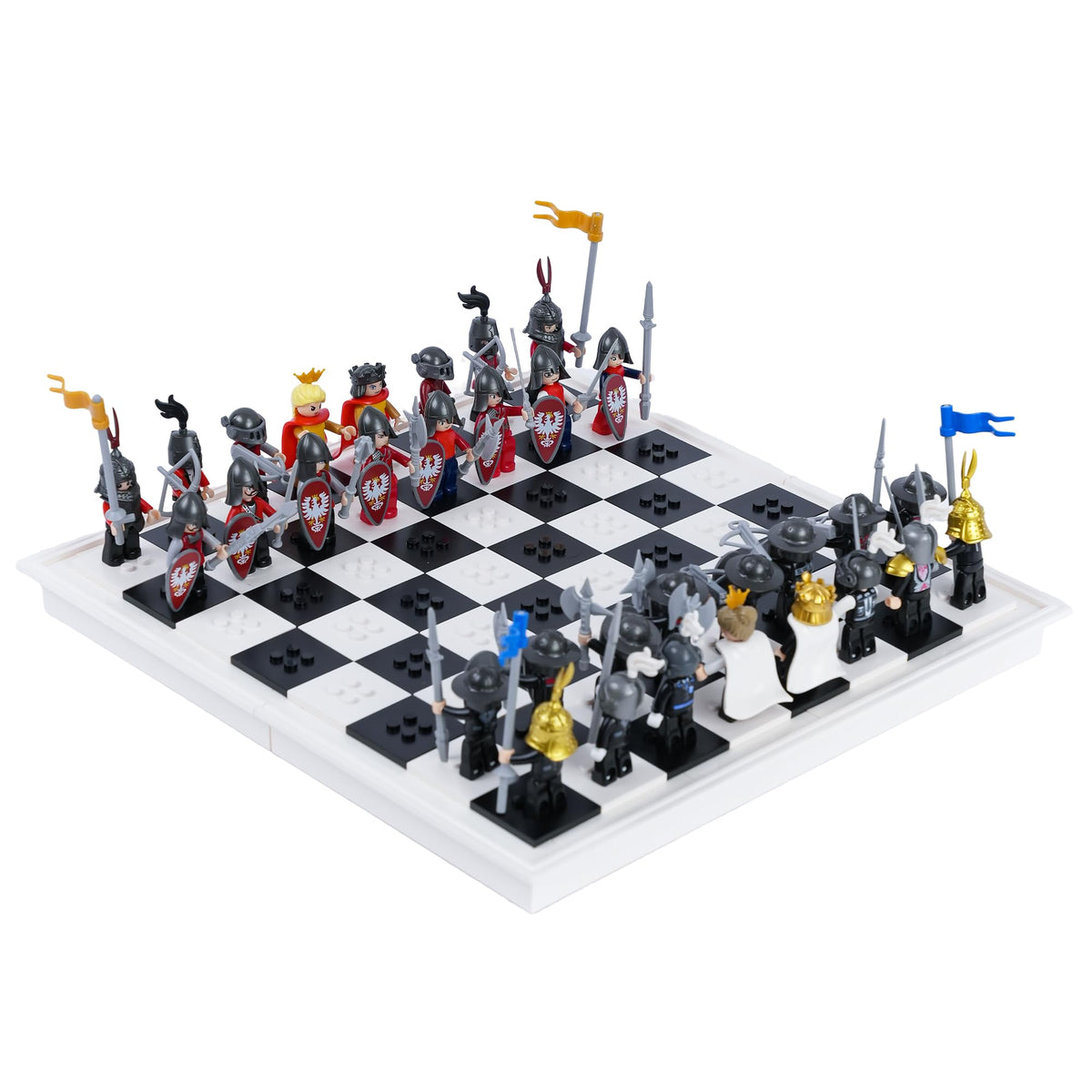 32PCS Medieval Knight Chess Building Blocks Set with Chess Board Q435