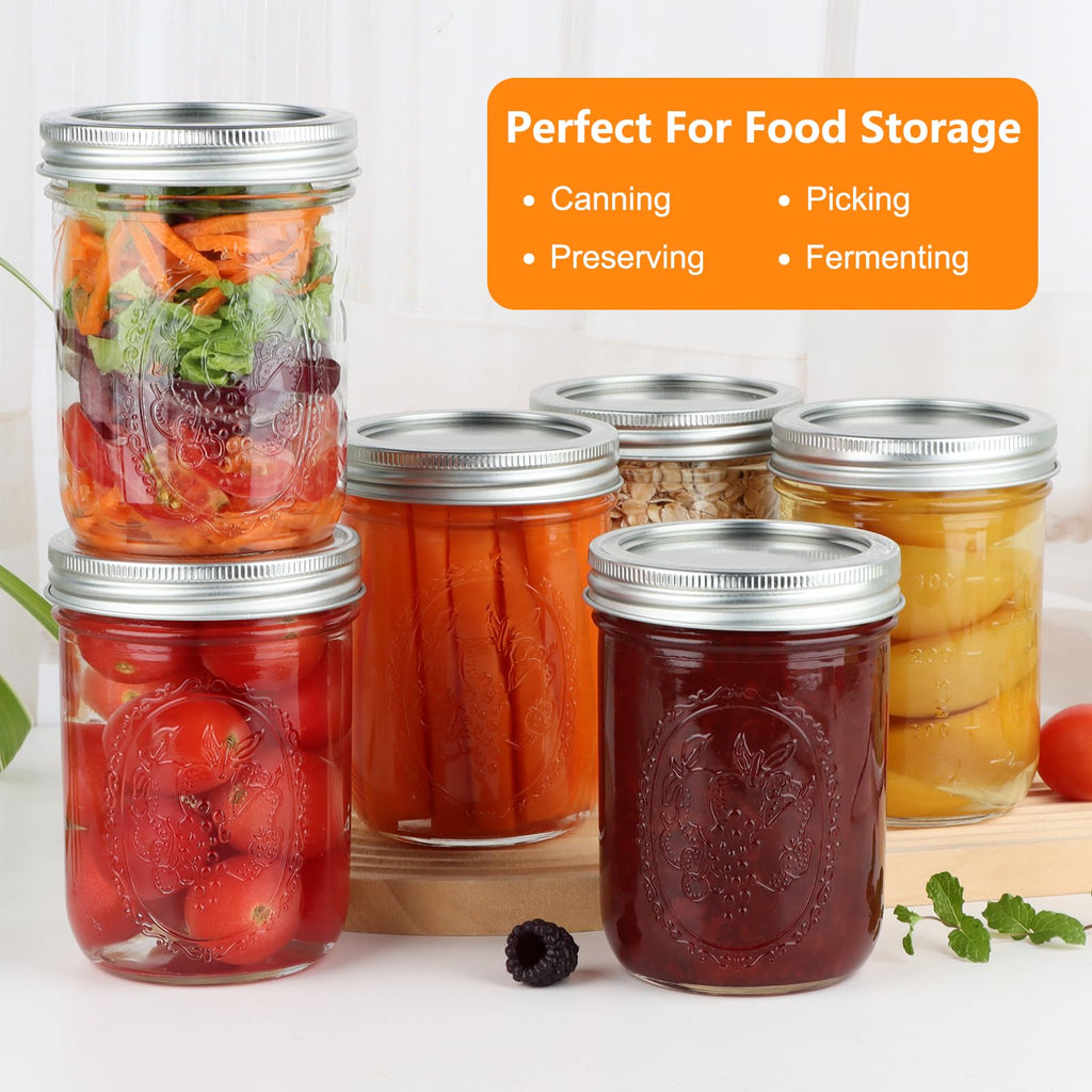 16 oz Wide Mouth Mason Jars 6 Pack Y29821