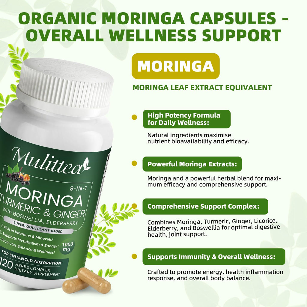 Moringa Capsules 1000mg with Ashwagandha & Turmeric X447909
