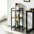 Black Metal Wood 3 Tier Water Dispenser Stand Z3926