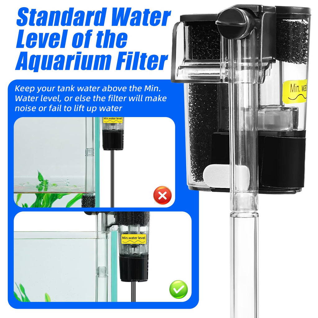 Aquarium Hang on Power Filter 3 Gallon 65GPH G796