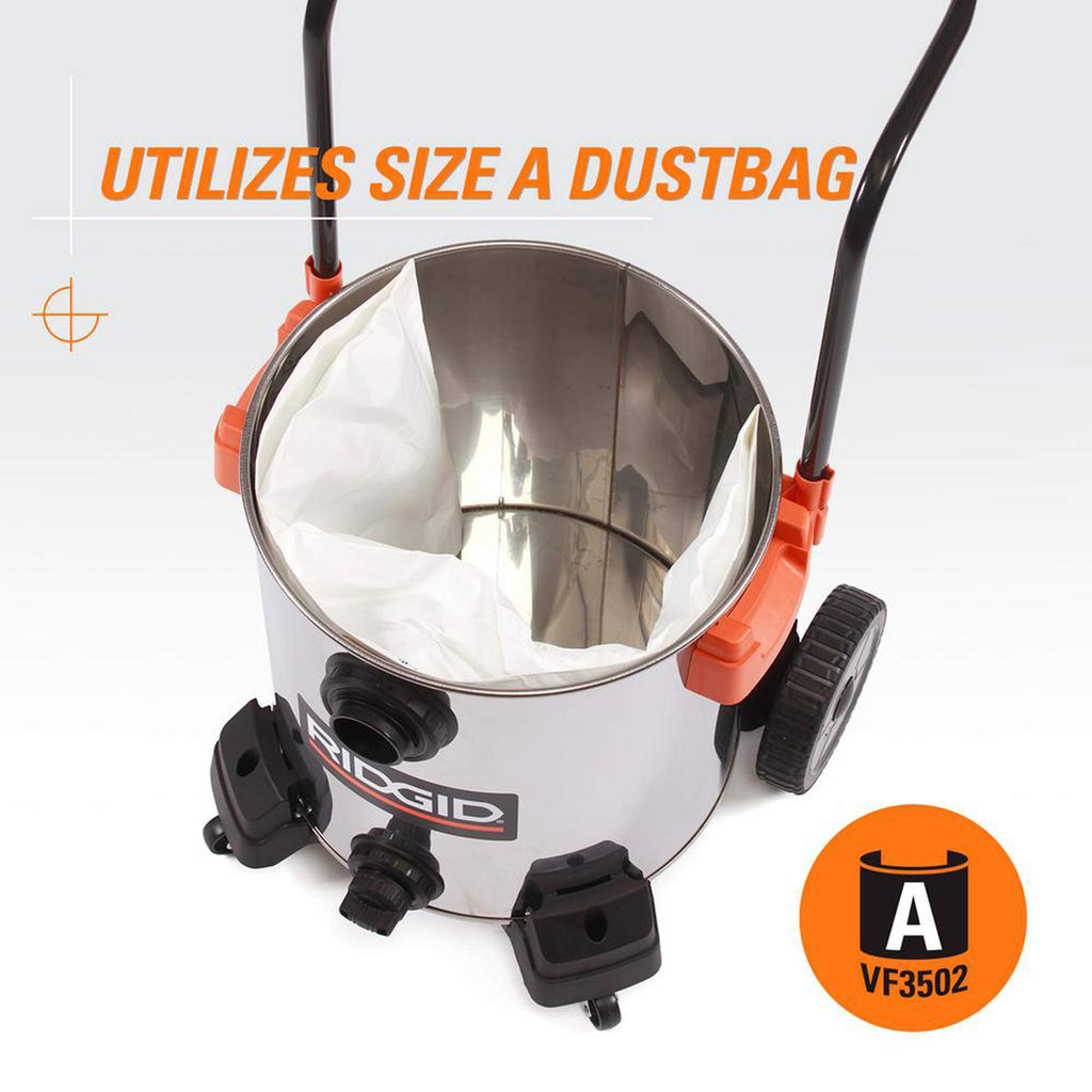 16 Gallon 6.5 Peak HP Stainless Steel Wet Dry Shop Vacuum F30091