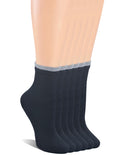 6 Pairs Bamboo Rayon Breathable Quarter Socks with Seamless Toe R9938