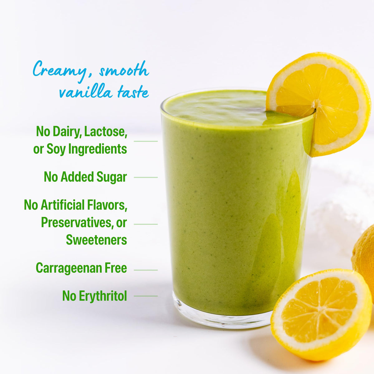 Organic Vegan Protein Powder + Greens Vanilla Bean 21g Plant Based Gluten Free Dairy Free 1.94lb P4389