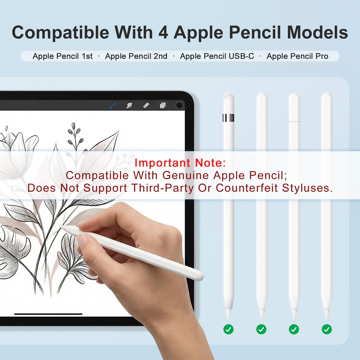 6 Pack White Pencil Tips for Apple Pencil H888543