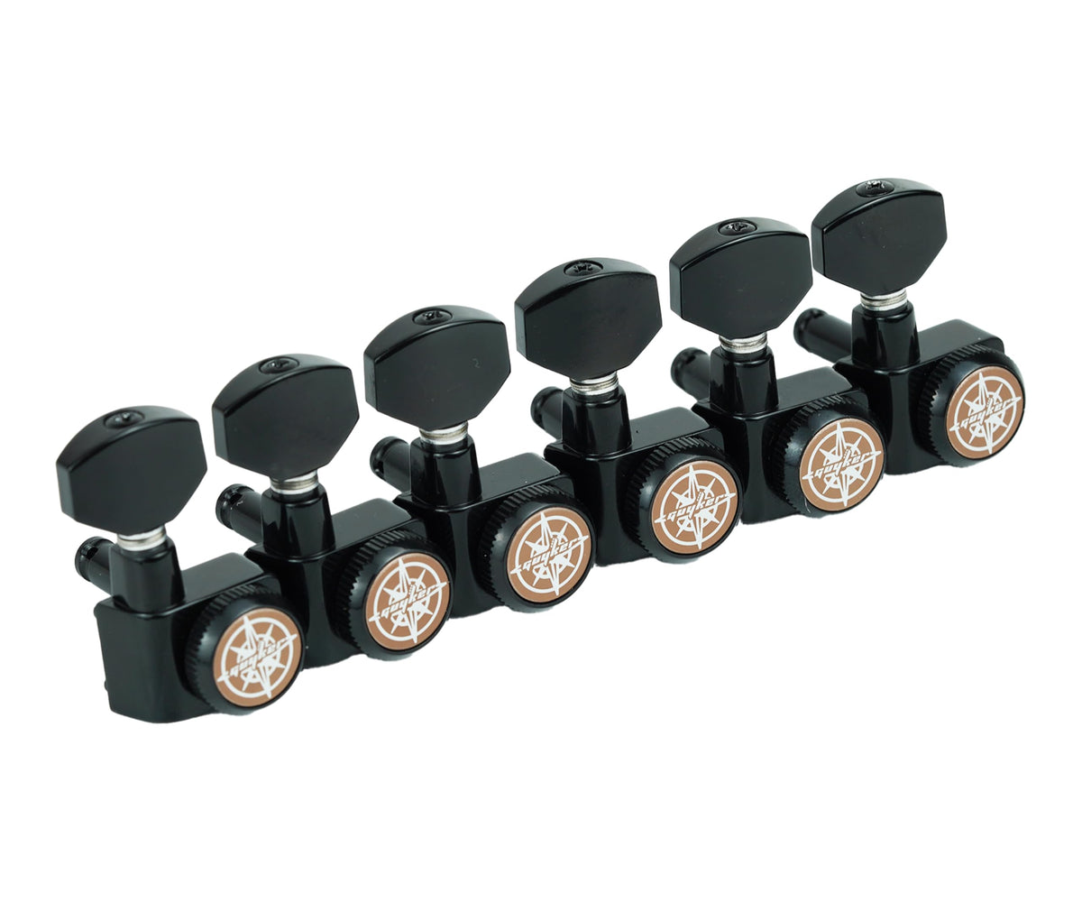6 In-line Locking Guitar Tuners Black C88565
