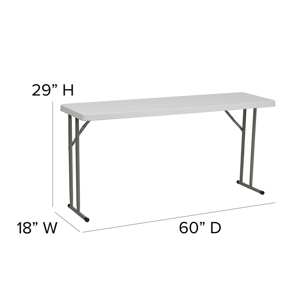 White Rectangular Plastic Folding Table B918052
